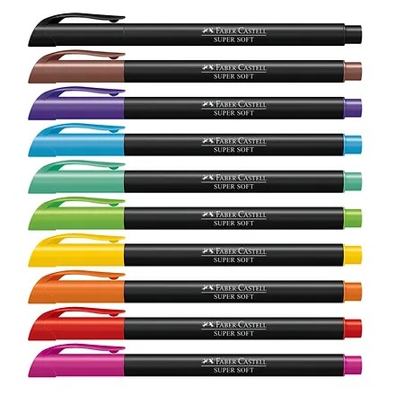 Plumón Faber Castell Supersoft Punta Pincel X 10