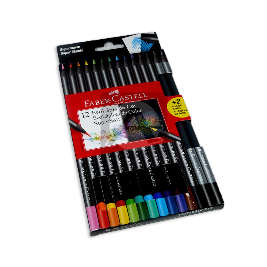 Lápices de colores Faber Castell SuperSoft x12+2